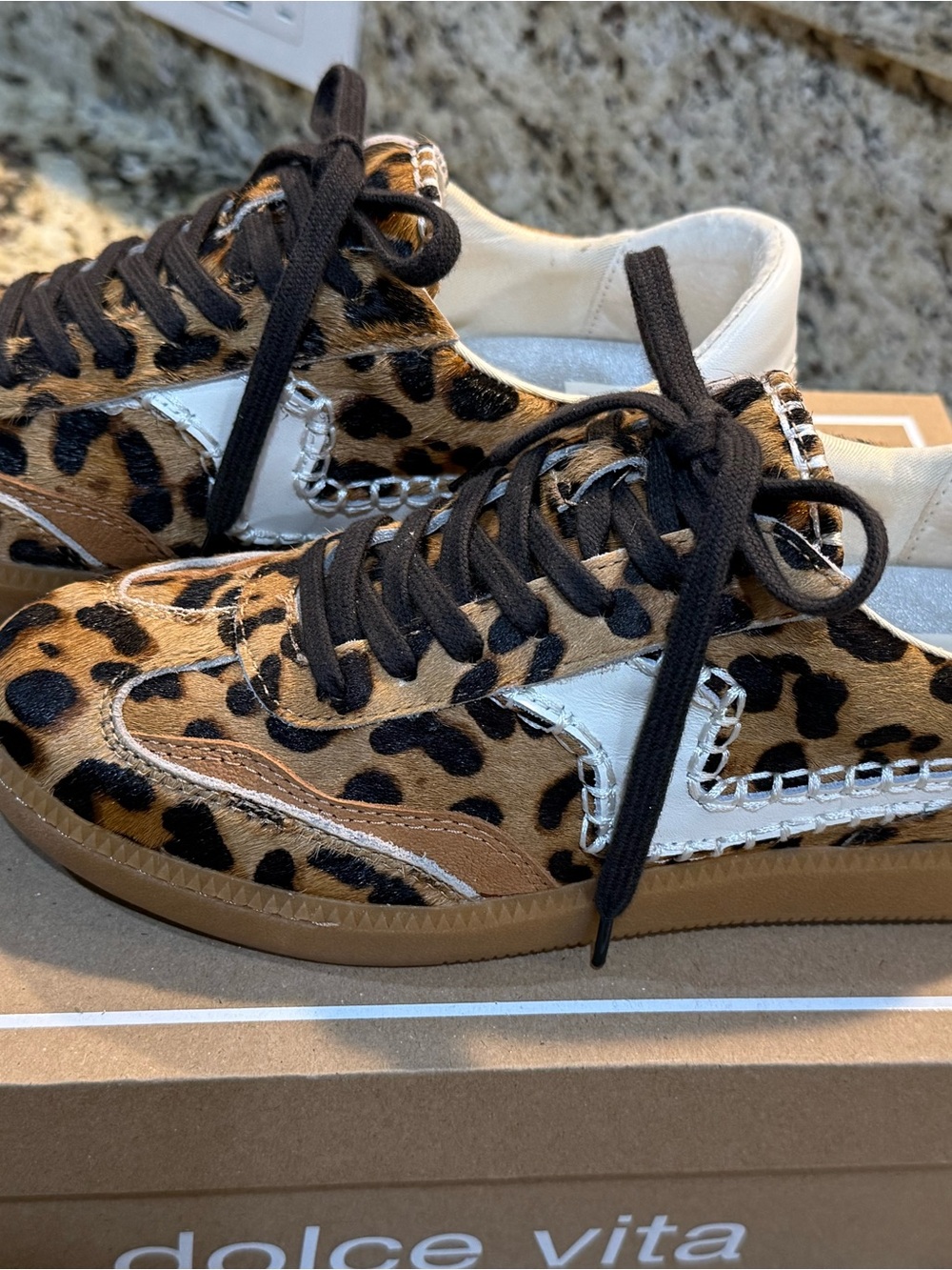 Dolce Vita Leopard-Print Sneakers - Brown, Black & White